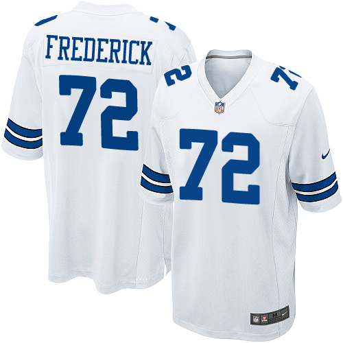 Men's Game Travis Frederick Nike Jersey White Road - #72 NFL Dallas Cowboys